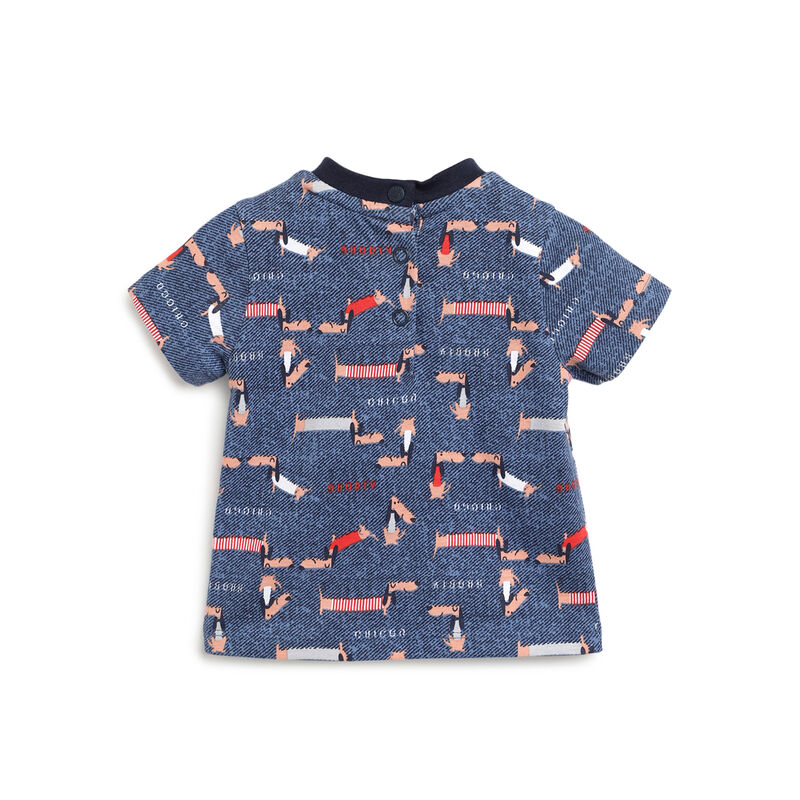 Boys Blue Printed Short Sleeve T-Shirt image number 1